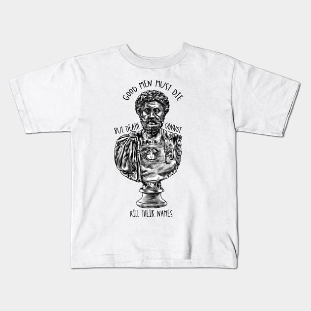 Tribute to Marcus Aurelius - The Roman Emperor and Stoic Philosopher King (161–180) - SPQR Fan Art Kids T-Shirt by Holymayo Tee